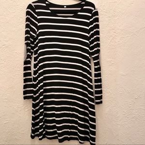 Striped Long Sleeve T-Shirt Dress!